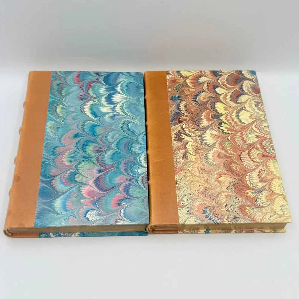 Il Papiro Firenze Leather Marbled Paper Books Set 1989 Agendas Italy